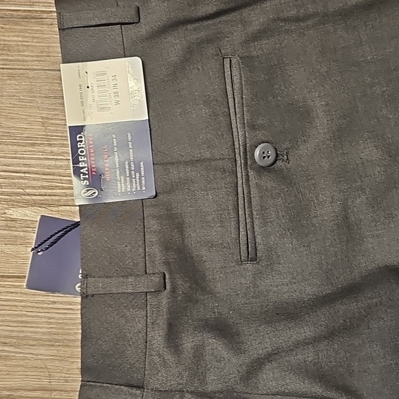 NWT Mens Stafford Performance Microtwill Classic Gray Dress Pants Sz 38×34 - Picture 5 of 7